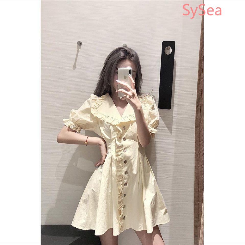 Đầm Lửng Ngắn Tay Thời Trang Mùa Hè Cho Nữ