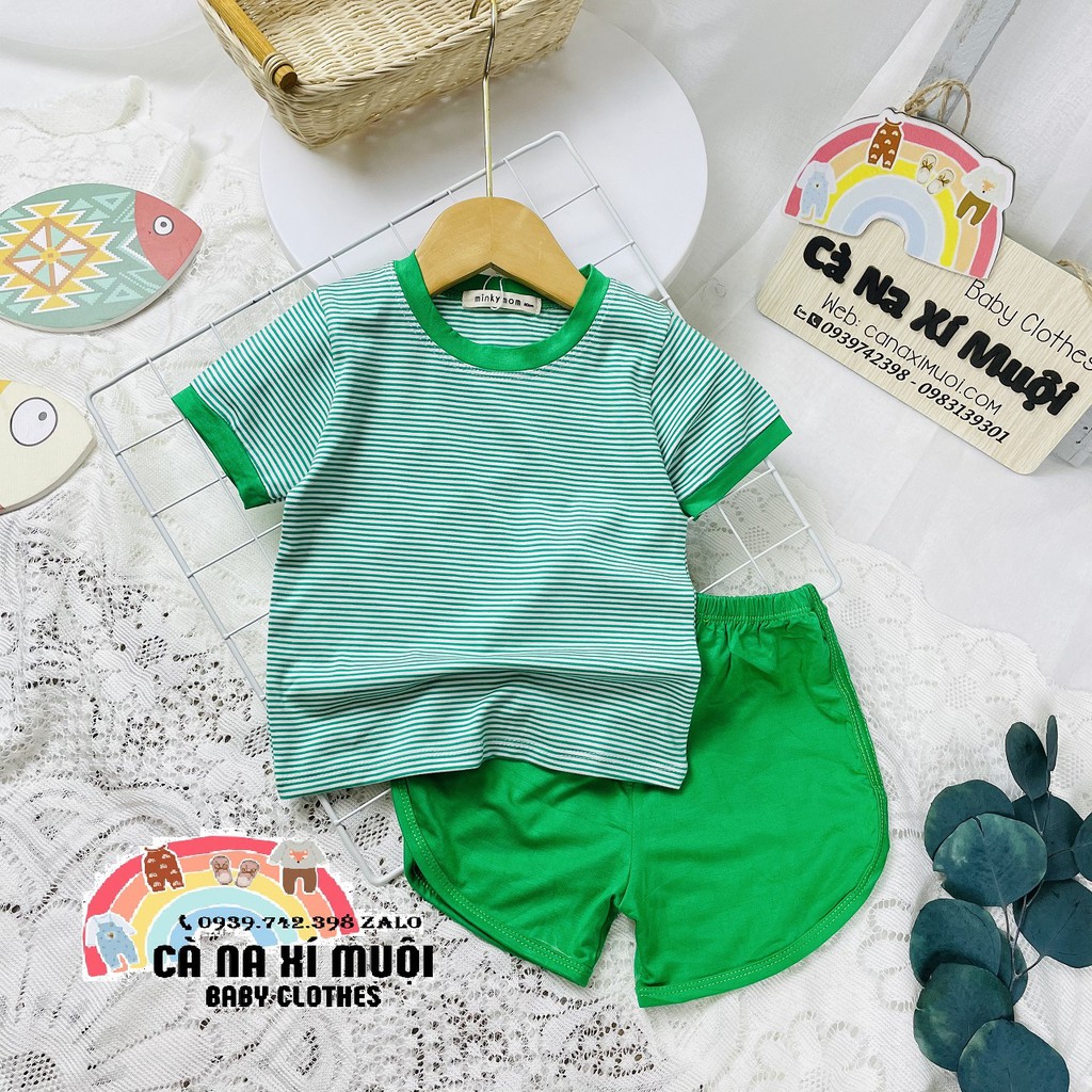 FULLSIZE(7-26kg)Bộ Minky Mom Sọc Cotton LạnhFREE SHIP Hàng Chuẩn Họa Tiết Dể Thương Cho Bé Gái Bé Trai