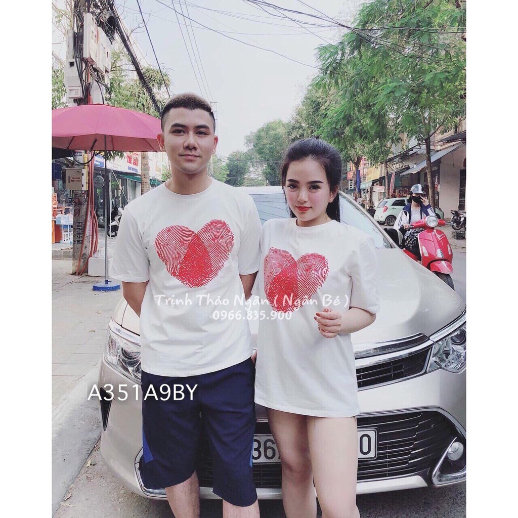[ HOT TREND ] Áo thun đôi vân tay hình tim