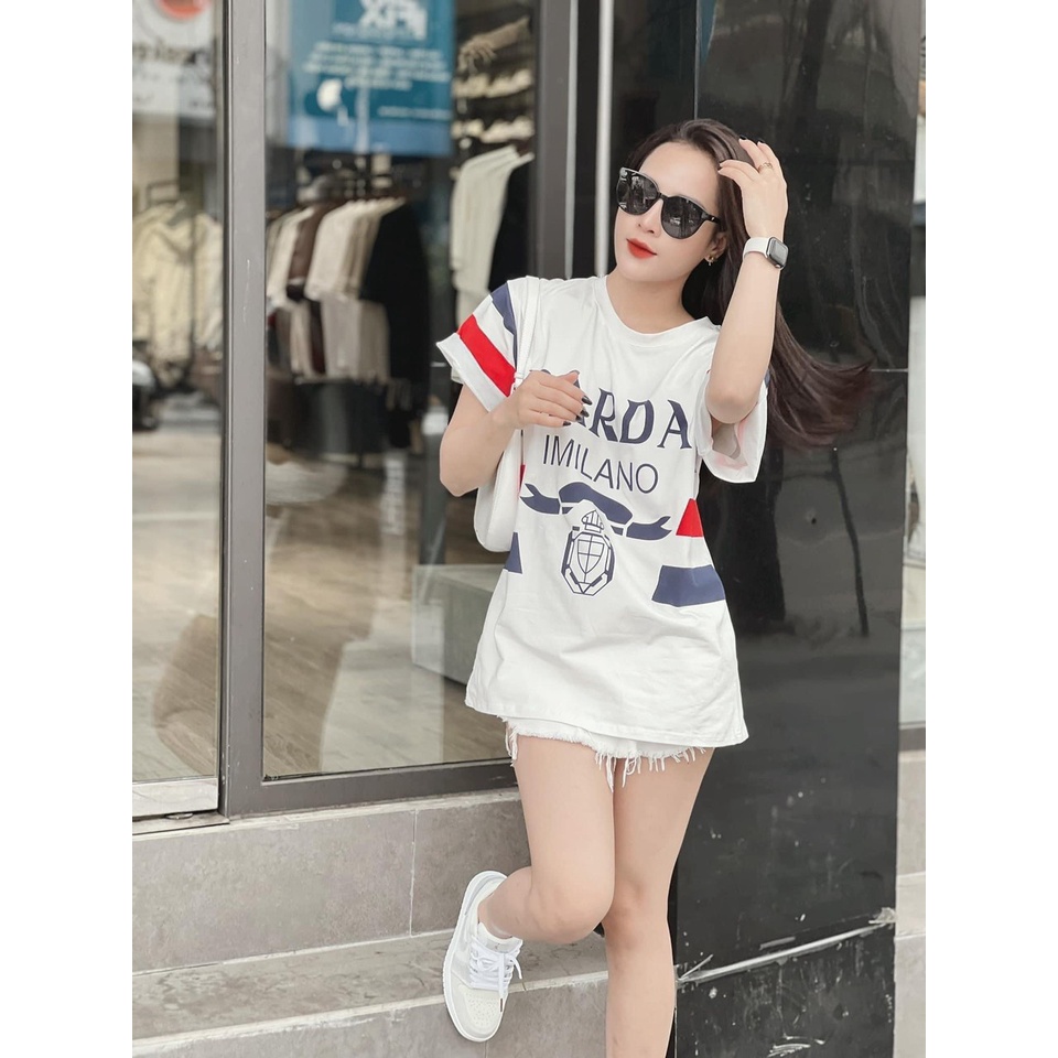 ÁO PULL TRẮNG HỌA TIẾT XANH PRA.DA