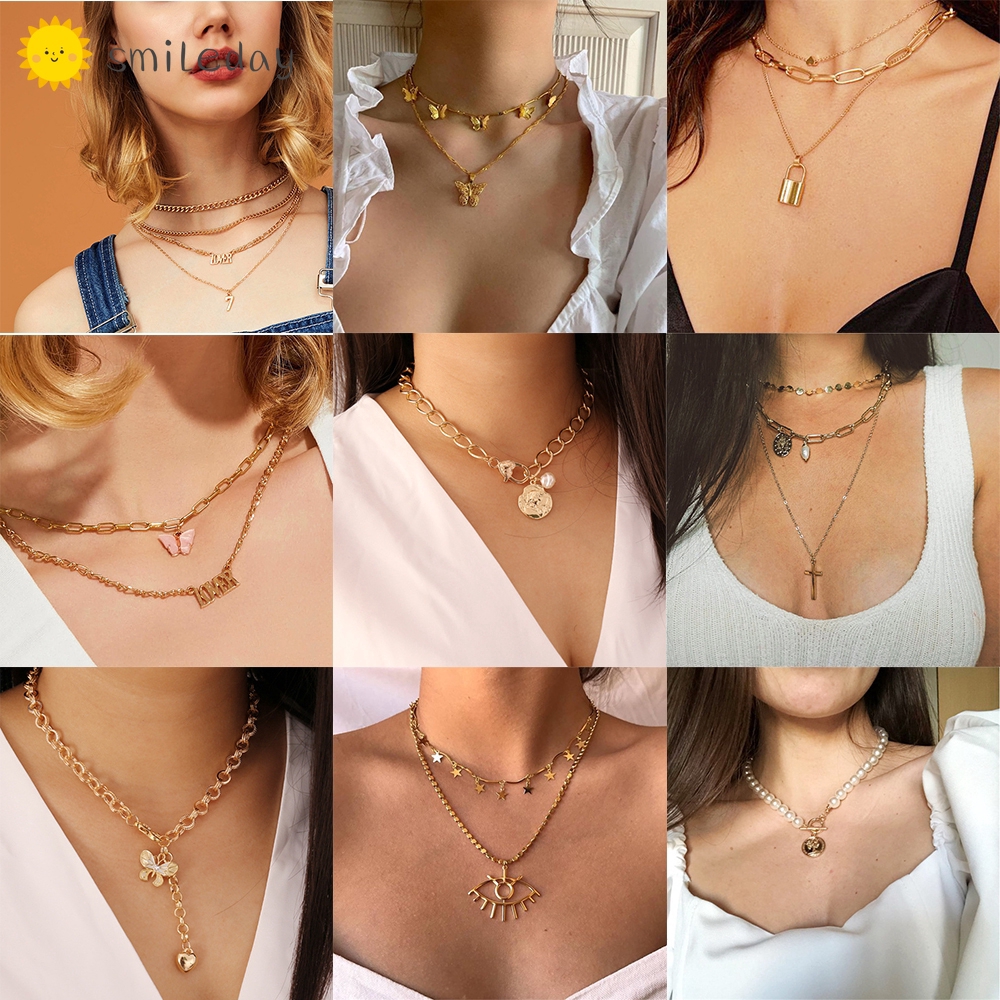 Vòng cổ choker nhiều lớp phong cách cổ điển nhiều thiết kế tùy chọn