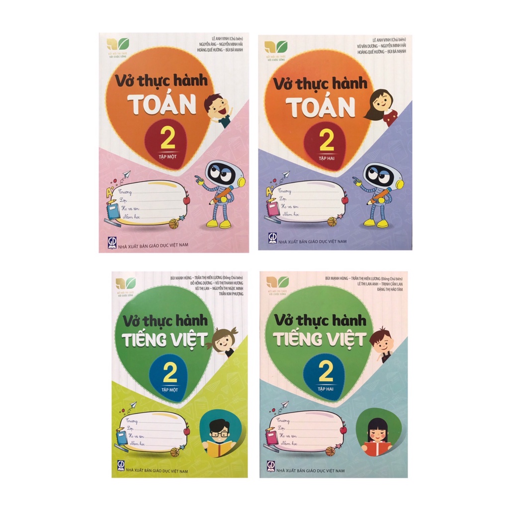 Sách - Combo Vở thực hành toán và tiếng việt 2 - tập 1 tập 2 ( Kết nối tri thức )