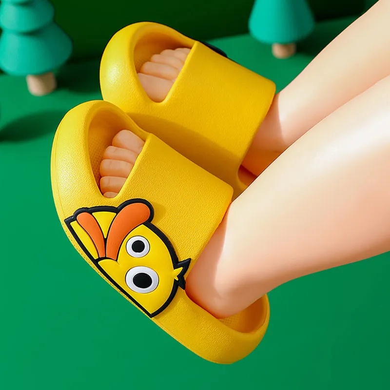Dép Quai Ngang Đi Trong Nhà Tắm Đế Mềm Chống Trượt Họa Tiết Hoạt Hình Dành Cho Bé Trai