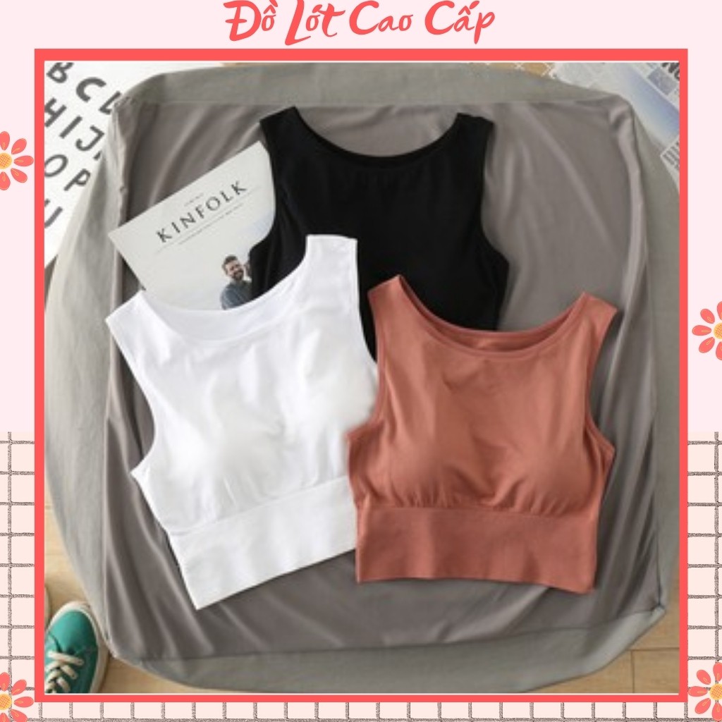 Áo Bra Nữ 💥 FREESHIP 50K 💥 Áo Bra Bản To 3 Lỗ Dáng Lửng - Áo Croptop Trơn Đệm Mỏng Không Gọng Nâng Ngực Nhẹ | WebRaoVat - webraovat.net.vn