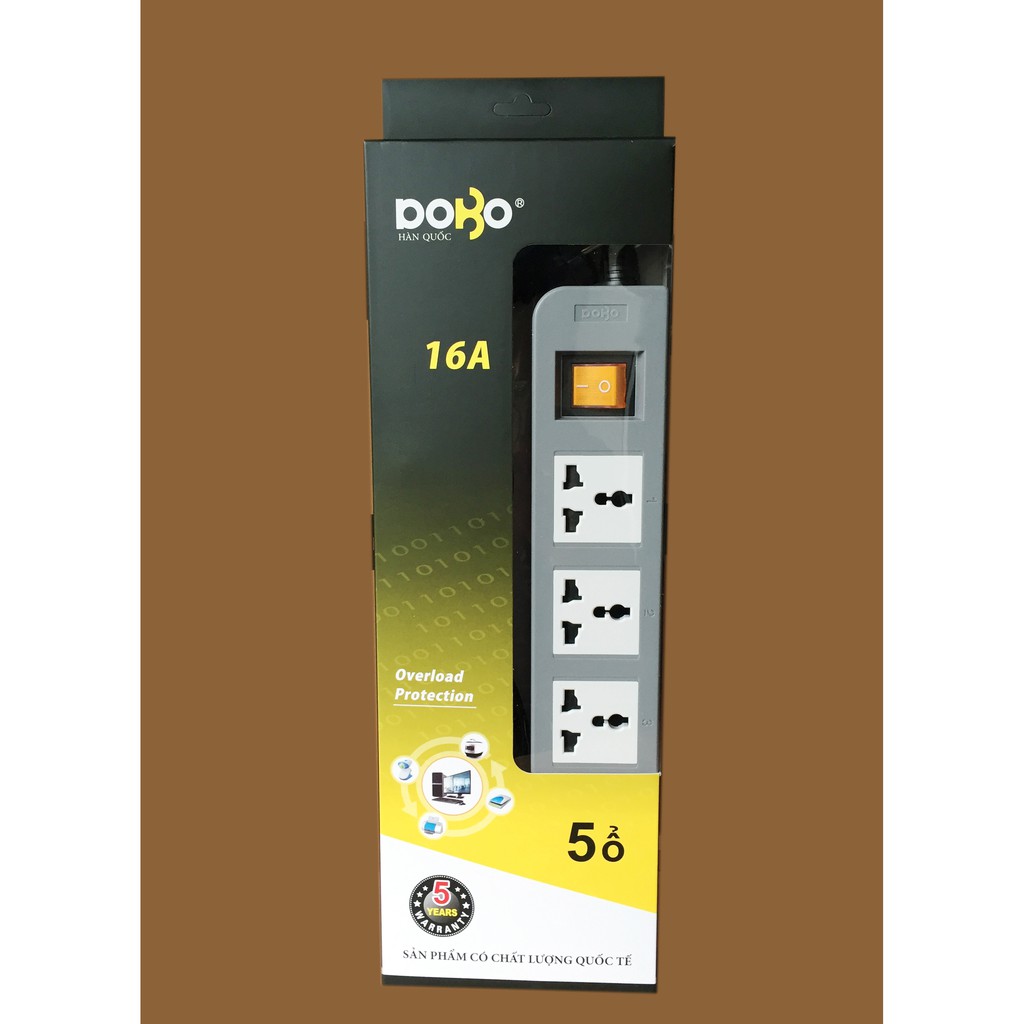Ổ cắm nối dài DoBo U805 - 5 ổ cắm 16A 3 Mét
