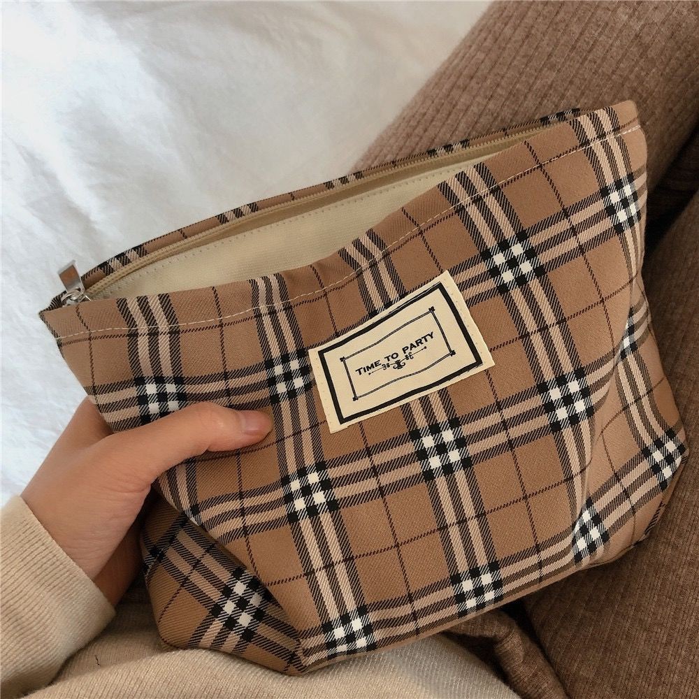 [Hàng mới về] Túi đựng mỹ phẩm sức chứa lớn phong cách Hàn Quốc retro cho nữ