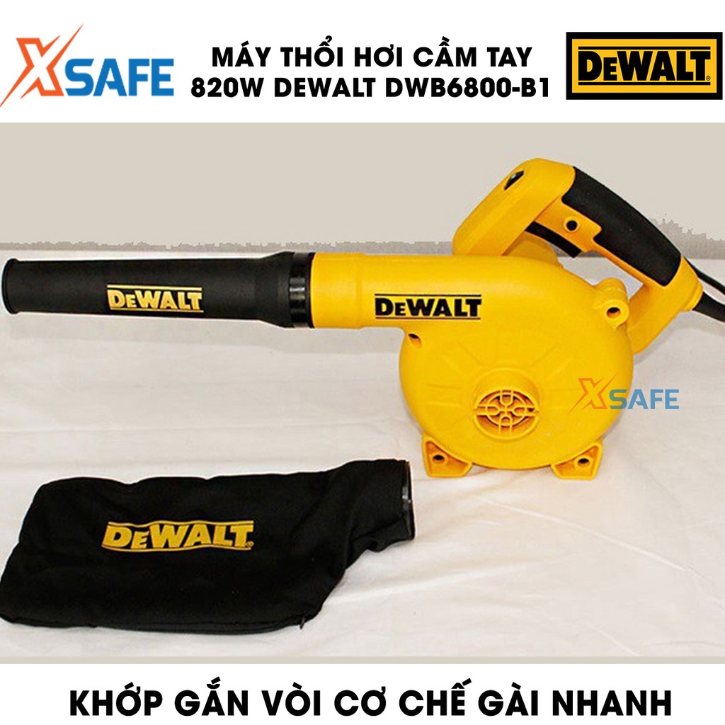 Máy thổi hơi DEWALT DW6800-B1 820W kèm ống vòi, túi hút bụi Máy thổi hơi cầm tay DeWalt đa cấp tốc độ, motor chổi than