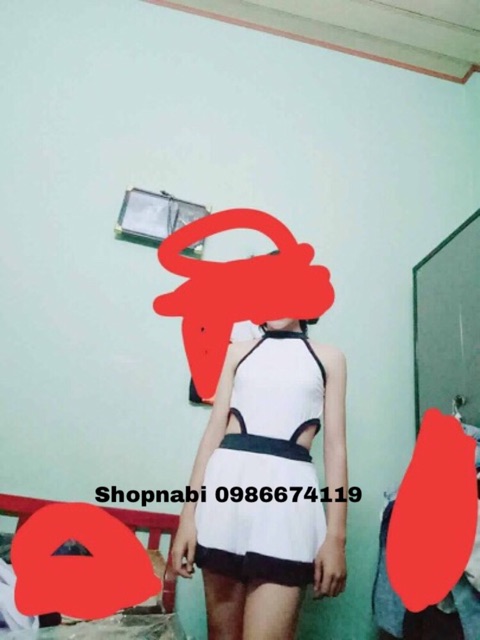 Bikini đi biển 1 mảnh váy khoét eo sành điệu