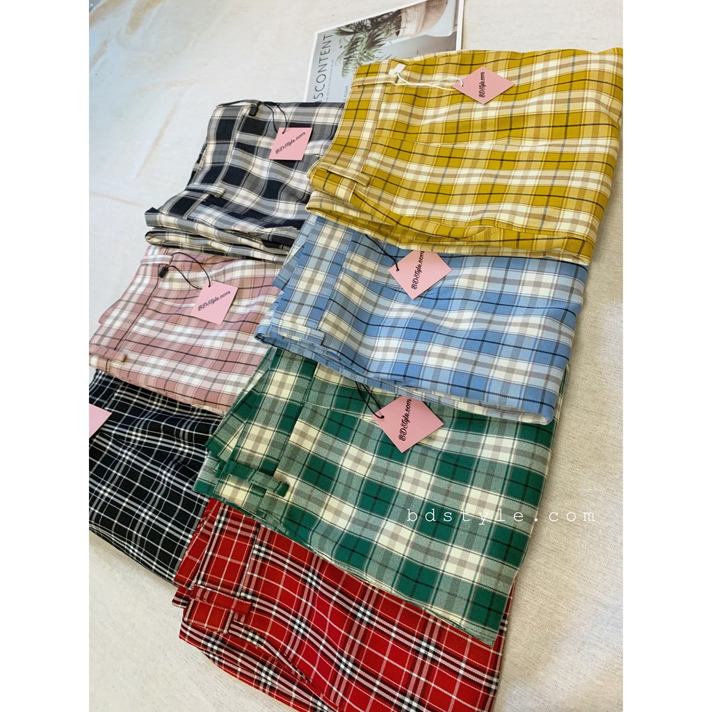 [Mã BDSTBD200 Giảm Ngay 20K] Quần Kẻ Suông Caro Form Thụng Dáng -  Quần Tây Culottes - Quần caro | BigBuy360 - bigbuy360.vn