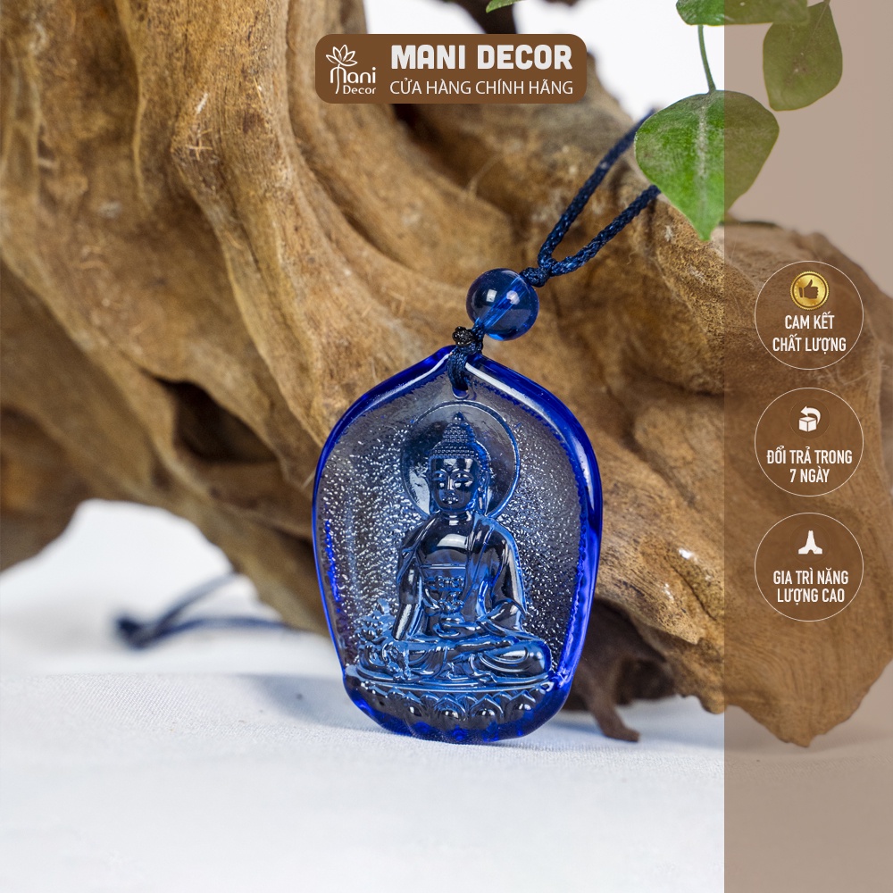 Vòng cổ hình phật có túi đựng, chất liệu lưu ly, gia trì giúp tăng năng lượng người đeo - Mani Decor