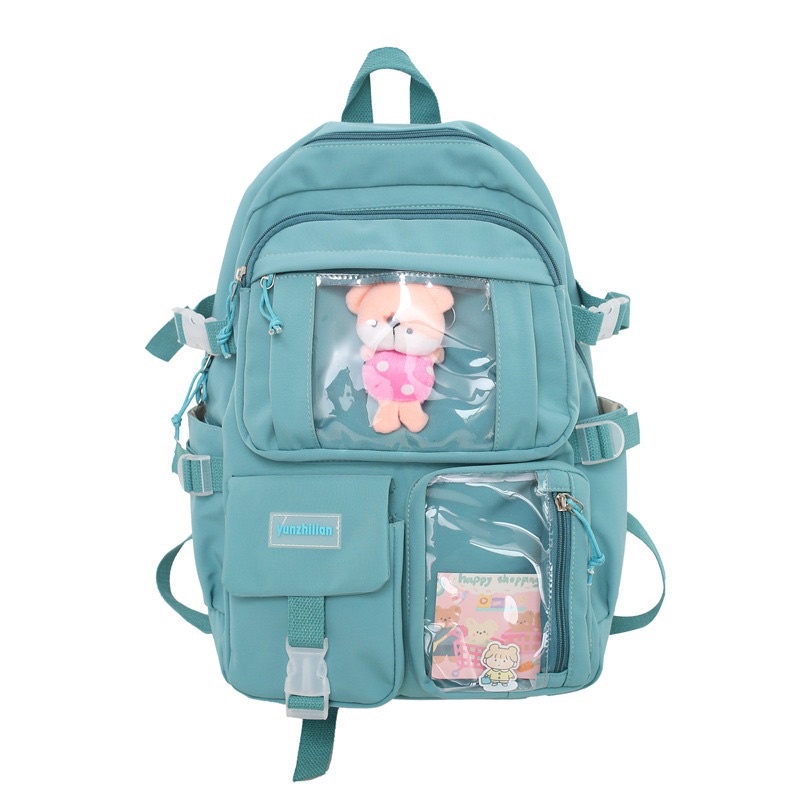 Balo Hàn quốc Siêu nhẹ Chống Thấm, Chống Nước, Balo ulzzang hàn quốc phối trong suốt we are young