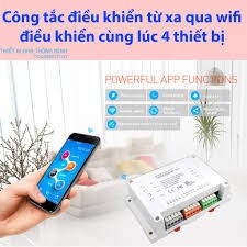 Công tắc wifi 4 kênh thông minh điều khiển từ xa qua điện thoại  SONOFF 4CH