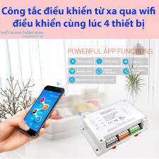 Công tắc wifi 4 kênh thông minh điều khiển từ xa qua điện thoại (Smartphone) SONOFF 4CH