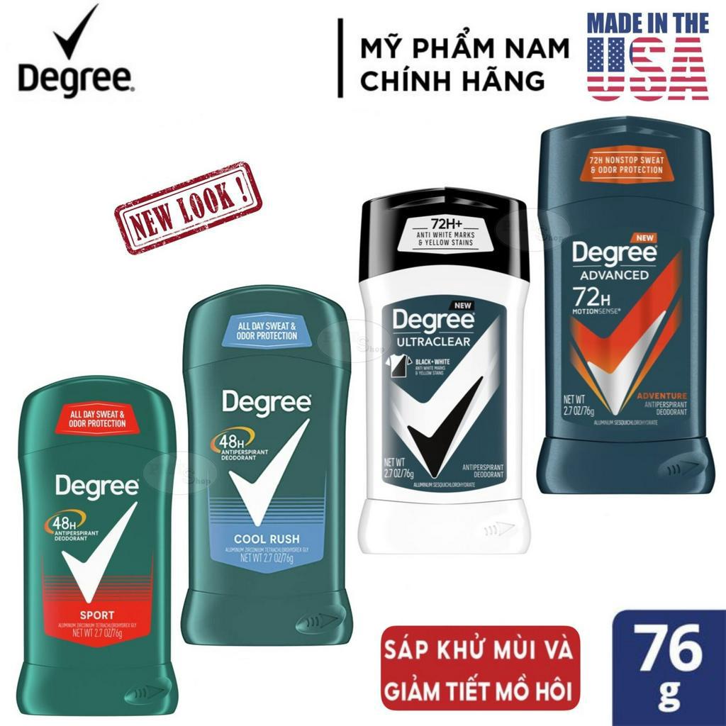 Lăn sáp khử mùi nam Degree men 85g Black & White, Cool Rush , Sport , Adventure 76g - M