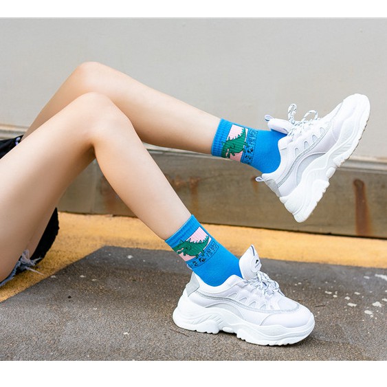 Vớ cao cổ khủng long, tất cổ cao unisex hoạt hình dễ thương NEKO