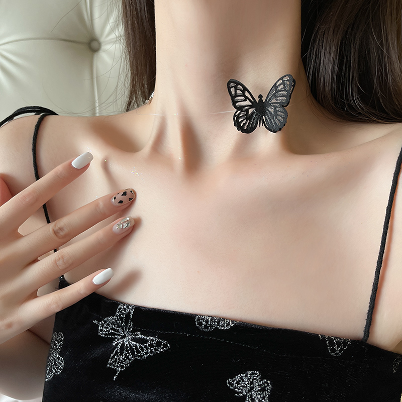 Vòng Cổ choker Họa Tiết Bướm Phong Cách Hàn Quốc Thời Trang Cho Nữ