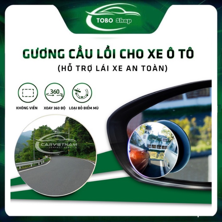 Bộ 2 Gương Cầu Lồi Xóa Điểm Mù | Mở Rộng Tầm Nhìn Khi Lùi | An Toàn Khi Lùi Xe | Bảo Hành 1 Đổi  1 !
