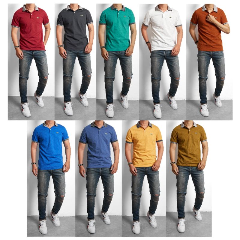 Áo thun cổ trụ polo trơn 9 màu nổi bật thun cotton