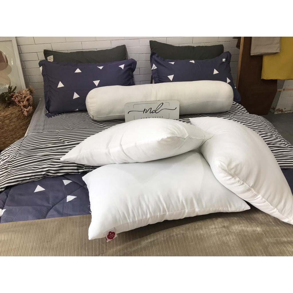 01 Ruột gối nằm người lớn 50x70 cm  VIE HOME Bedding, bông nhân tạo loại thấp nhẹ 1kg/ ruột