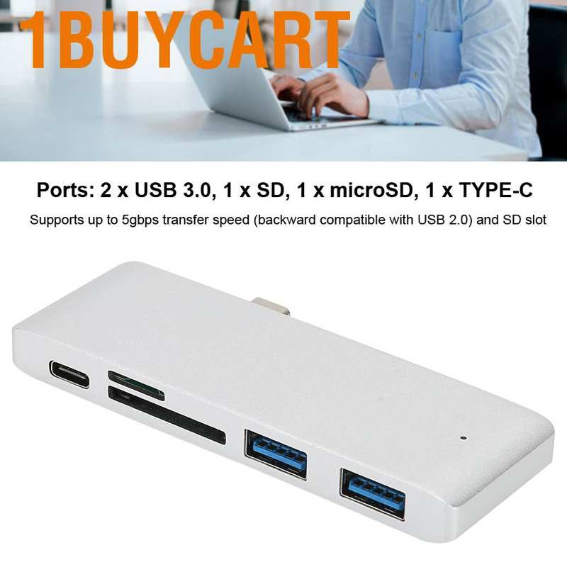 1 Hub Usb C Hub 5 Trong 1 Cổng Usb 3.0 Cho Macbook Pro / Air