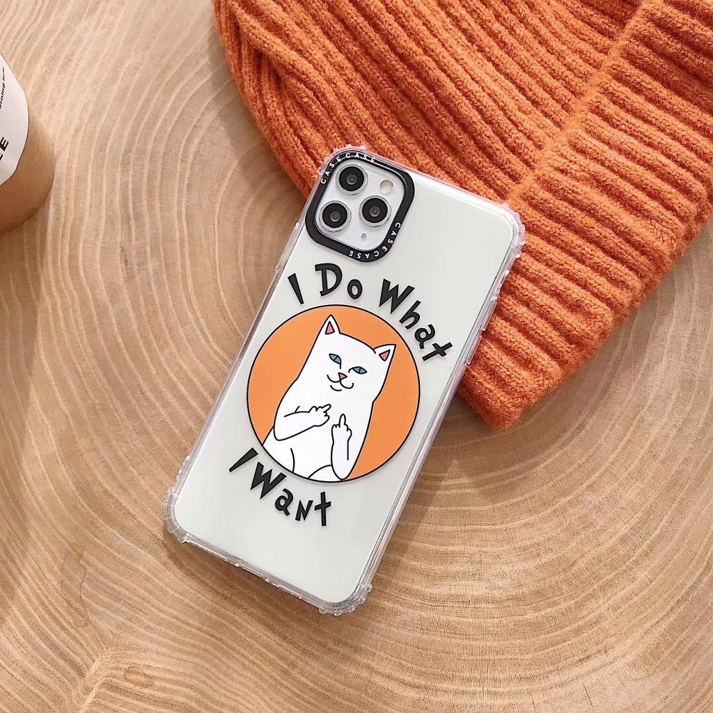 Ốp điện thoại TPU dẻo hình hoạt hình chú mèo nền trong suốt dễ thương cho IPHONE11 11PRO 11PROMAX 7PLUS 8PLUS | BigBuy360 - bigbuy360.vn