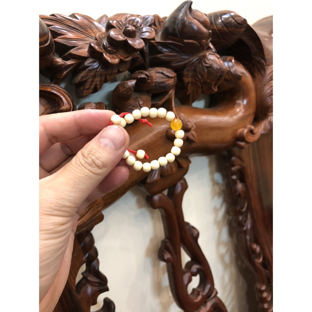 vòng dâu MIX ĐÁ phong thuỷ cho bé làm từ thân cây dâu tằm giúp bé ngủ ngon, chống giật mình, đổ mồ hôi trộm.