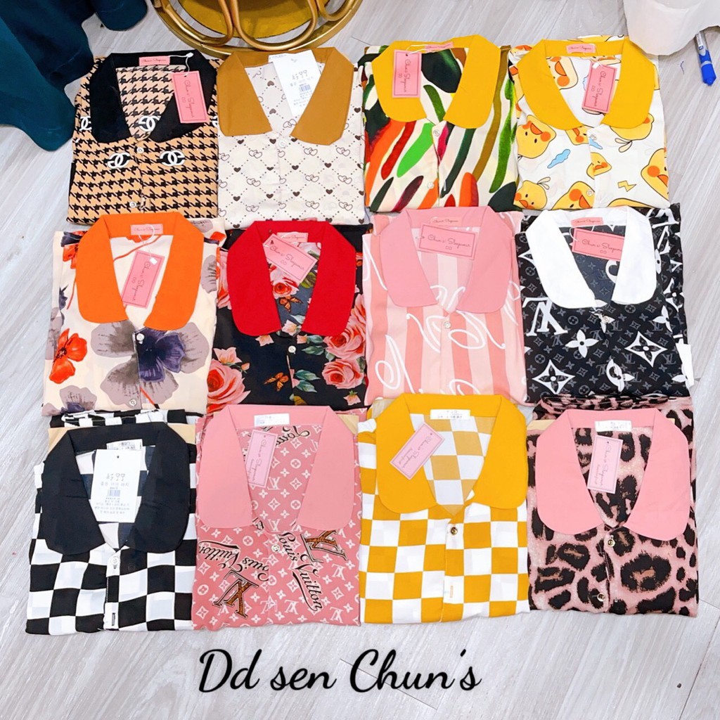 Bộ lụa pijama ☘ chất mango tay dài ☘ mềm mịn, không nhăn, không xù, Mẫu mới  Ảnh thật