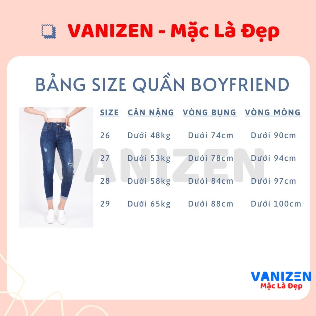 Quần jean nữ ống rộng baggy đẹp lưng cao cạp căn bản rách đắp hàng hiệu cao cấp mã 373 VANIZEN