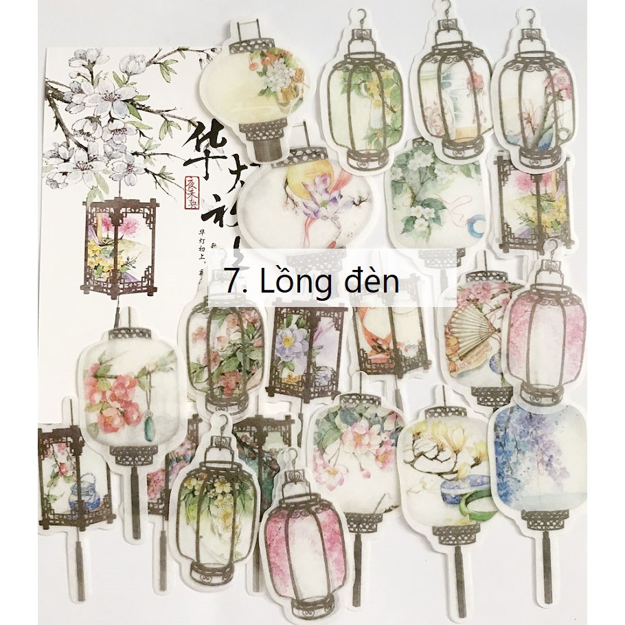 Set 40 sticker giấy washi trang trí planner Gachini