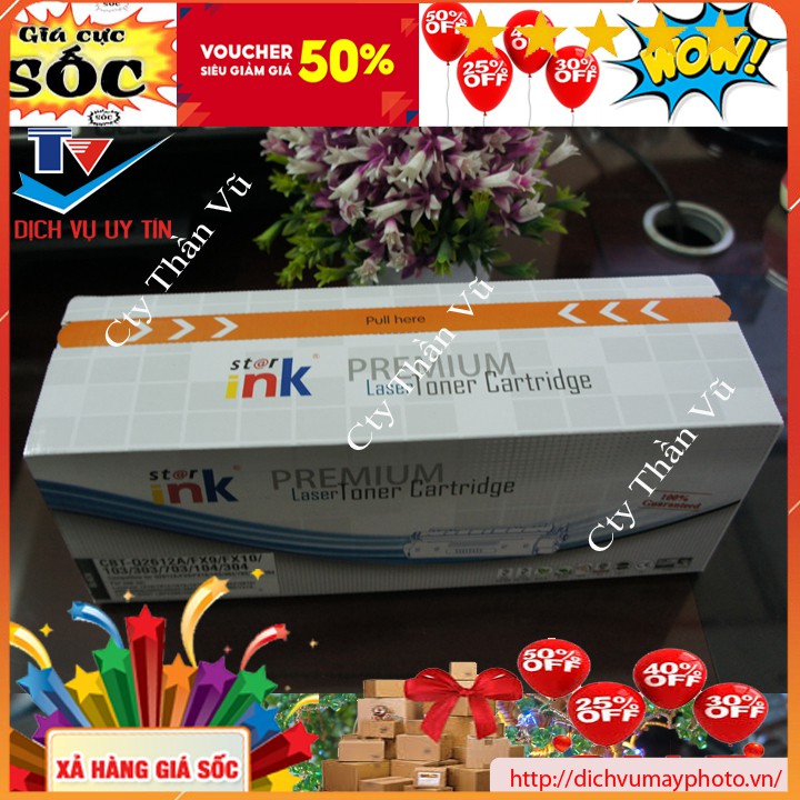 Hộp mực máy in Canon 303A HP 12A thương hiệu Star ink sắc nét bền đẹp