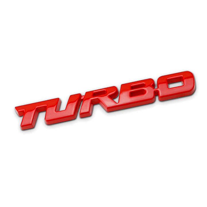 Chữ TURBO dán trên ô tô (Màu Đỏ dài 13cm)