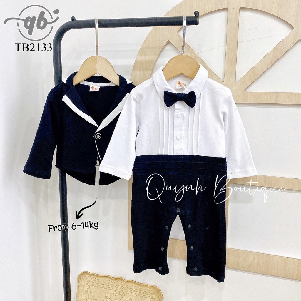 Body vest  trẻ  em Quỳnh Boutique Set body gile cho bé trai