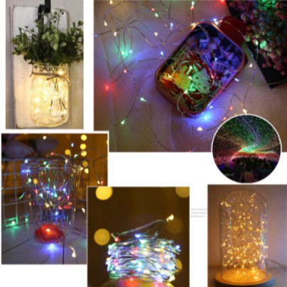 Đèn Led Dây Trang Trí Phòng Ngủ 3 Mét Dùng Pin AA Dây Led Fairylight Đom Đóm Nhấp Nháy
