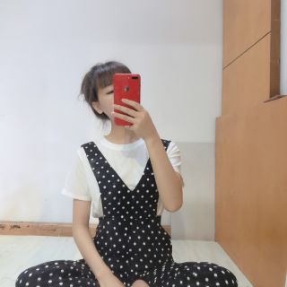 Sét áo phông yếm chấm bi (kèm ảnh thật)