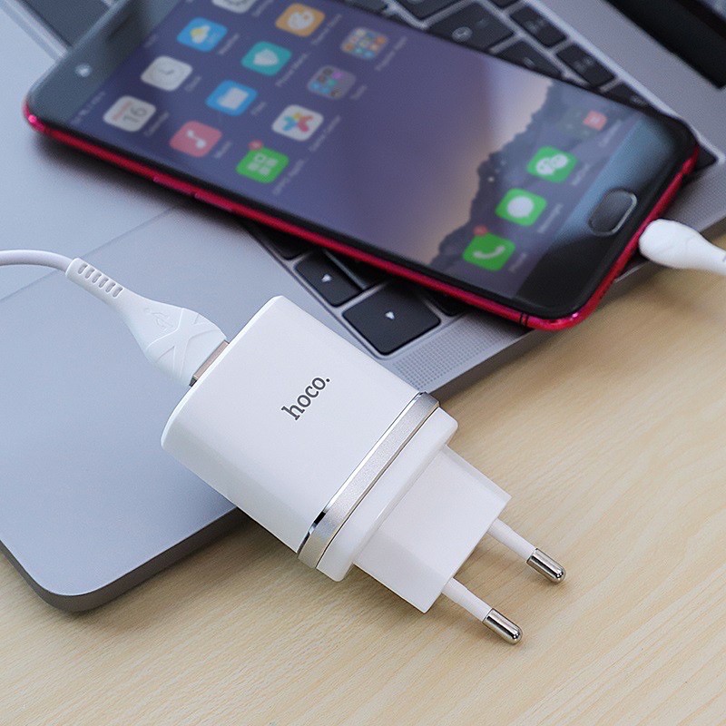 ✔️HÀNG CHÍNH HÃNG✔️Com bo trọn Bộ sạc Hoco C12Q hỗ trợ Quick Charge 3.0 18W kèm cáp Micro USB -Bảo hành 12 tháng