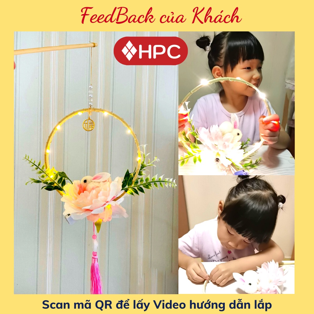 Đèn Lồng Trung Thu Cầm Tay Handmade, Đèn Lồng Thỏ Ngọc, Hoa Sen, Decor, Sống Ảo - Xu Hướng 2022