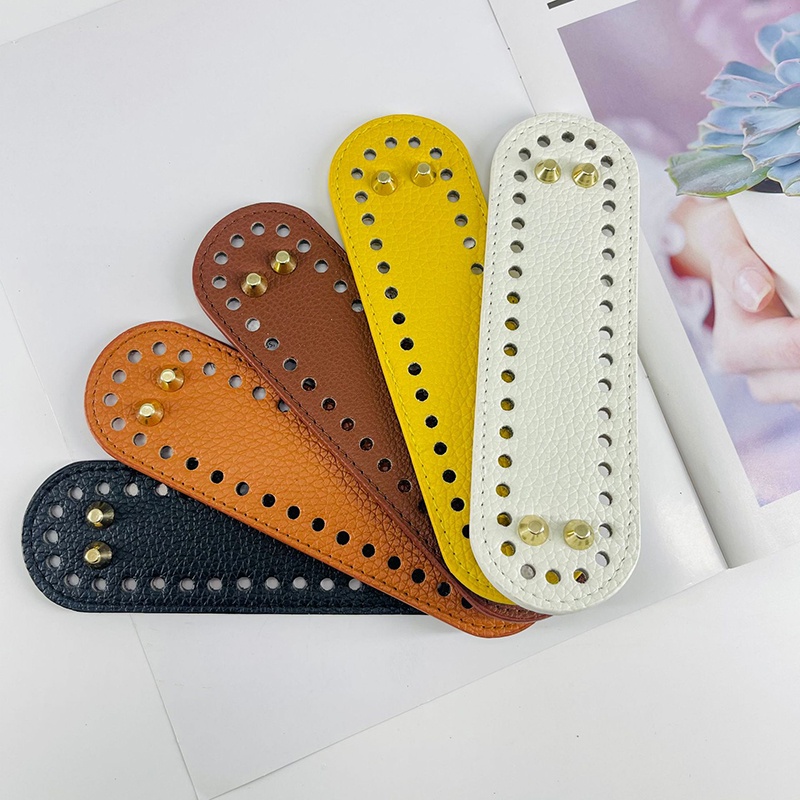 Ailigap Đinh Tán PU Màu Trơn Hình Oval Đế Dệt Tay Đế Túi Xách / Đáy Hạt Cườm Bền