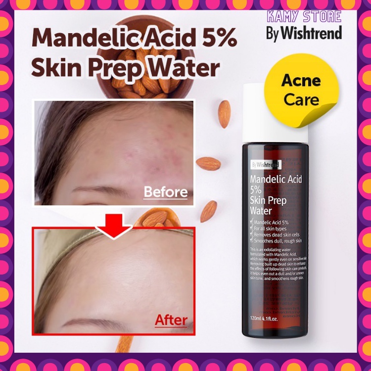 (Auth) Dung Dịch Tẩy Tế Bào Chết By Wishtrend Mandelic Acid 5% Skin Prep Water 120ml