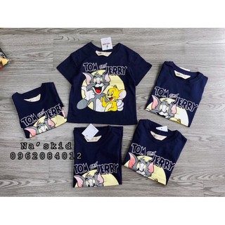 Áo phông tom & jerry xanh than cho bé trai