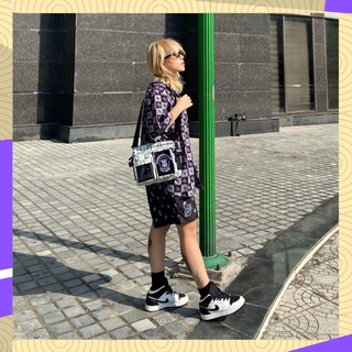 Túi đeo chéo clownz x sgs họa tiết caro unisex phong cách đường phố