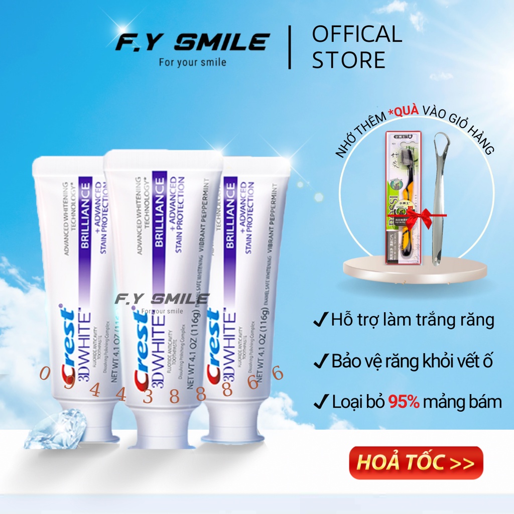 Kem đánh răng Crest 3D White Brilliance  – Trắng răng vượt trội