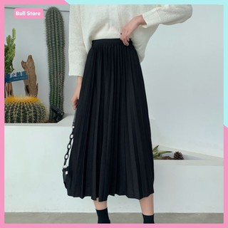 Chân Váy Dài Xếp Ly Trơn - Váy Ulzzang Cạp Cao Dáng xòe Trang Phục Công Sở 65