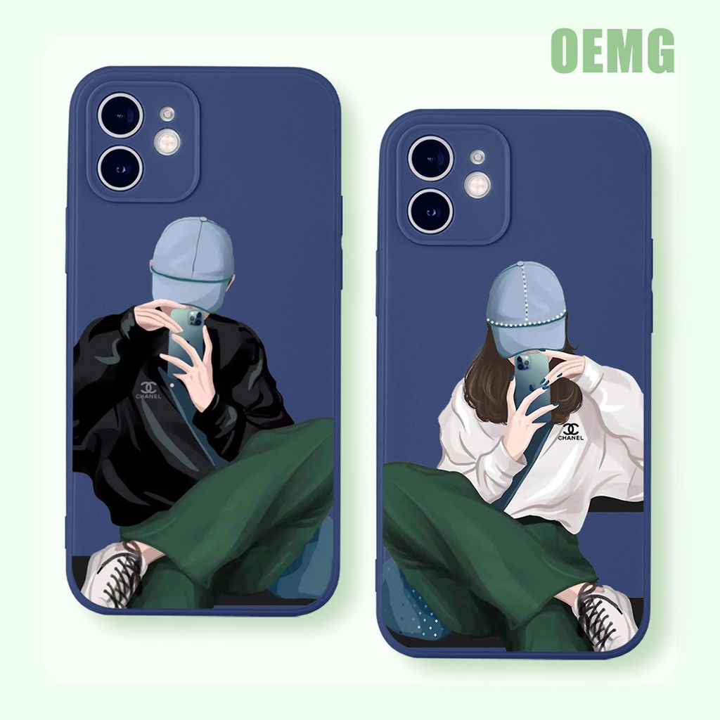 Ốp Điện Thoại Silicon Mềm Chống Sốc Hình Cặp Đôi ZJ602 Cho iPhone 13 12 11 Pro Max X XR XS 8 7 6S Plus SE 2020
