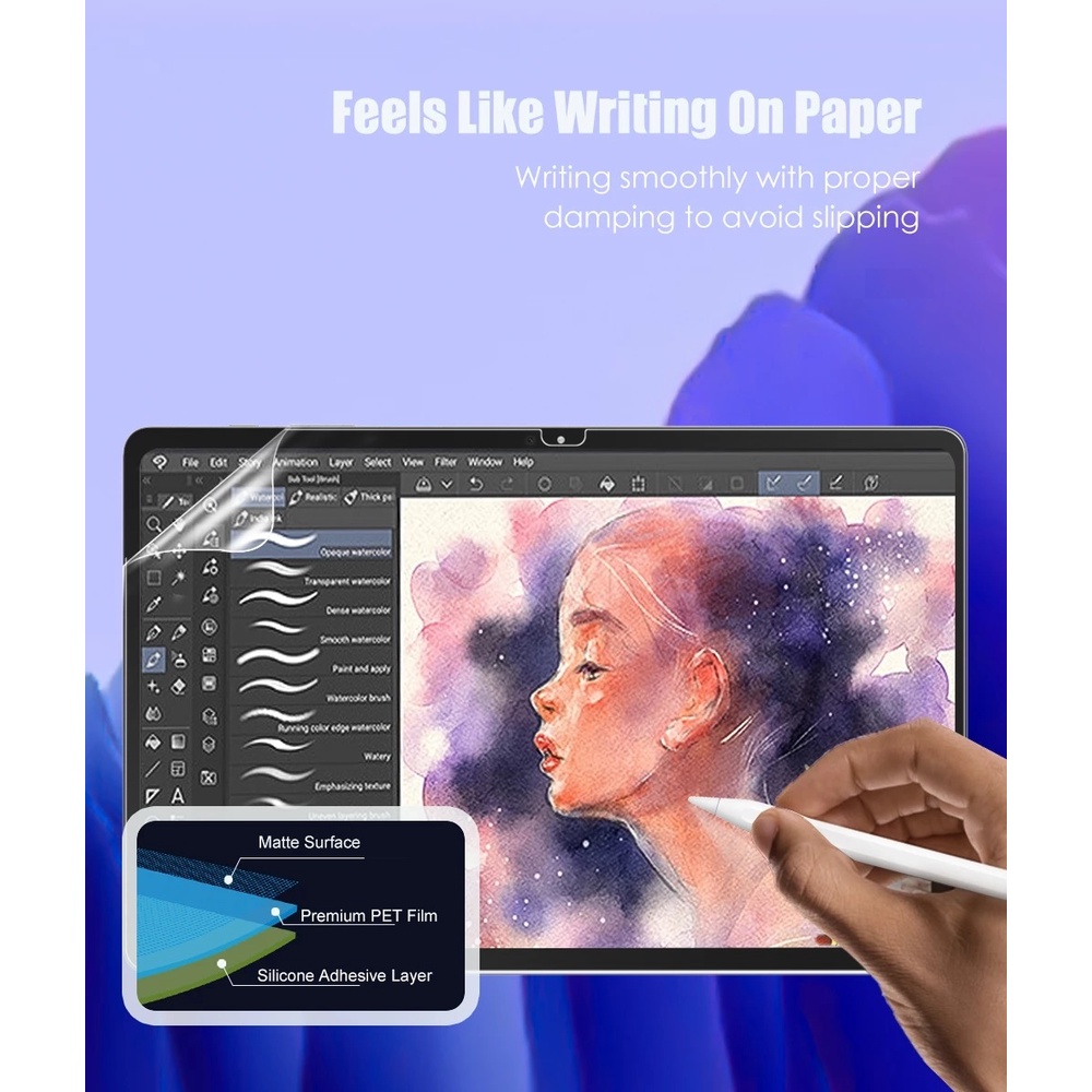 Kính Cường Lực Bảo Vệ Màn Hình Cho Samsung Tab S8 S7 FE Plus 12.4 A8 10.5 S6 S5E A7 Lite 10.1