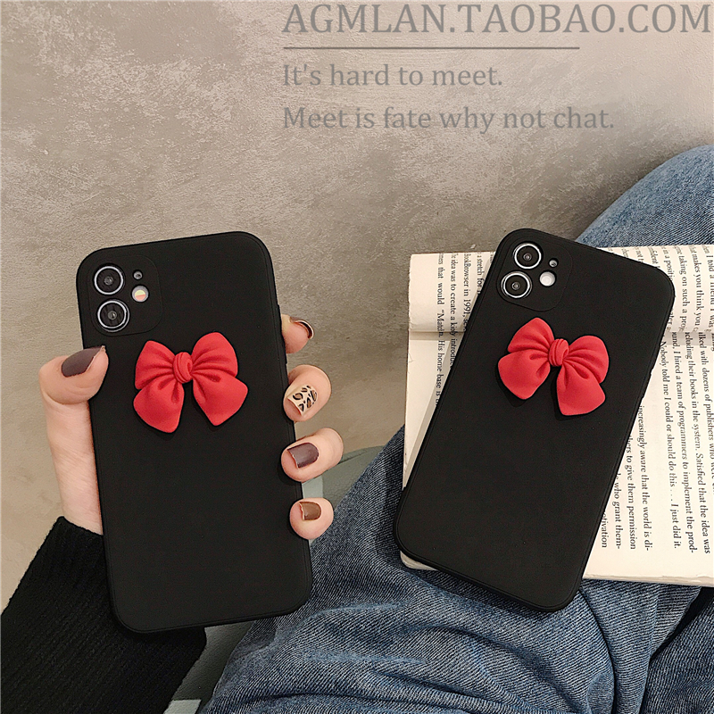 3D cute butterfly bow soft tpu phone case for iphone 12 mini 11 pro max X XS MAX XR 5 5S SE 6 6S 7 8 PLUS