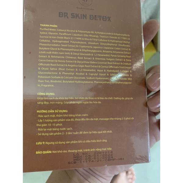 Mặt nạ thải độc detox olic tặng kèm bông