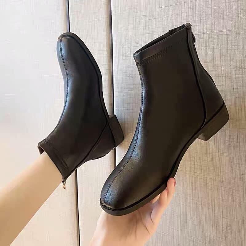 (ORDER) Bốt da trơn đế thấp 2p BIG SIZE (35-43)