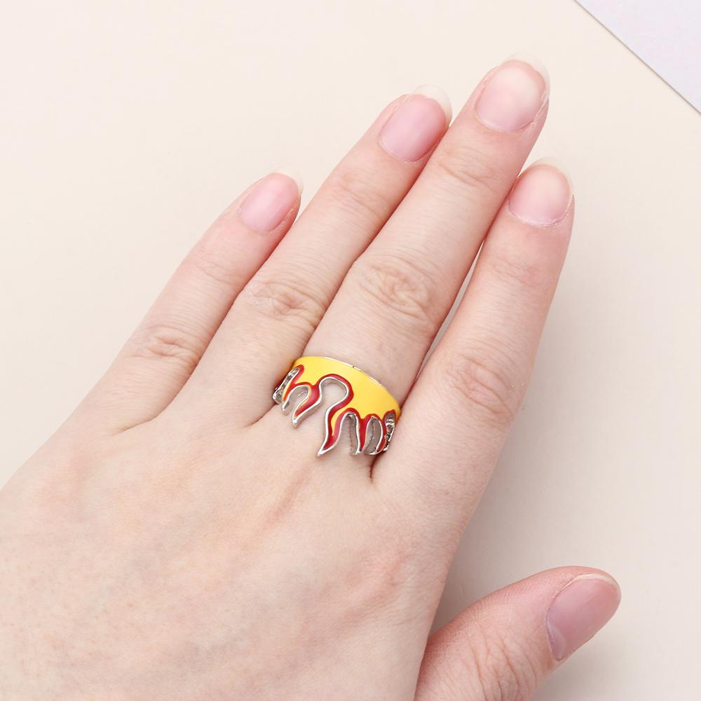 Nhẫn Hở Hình Ngọn Lửa Phong Cách Retro Gothic Cho Nam