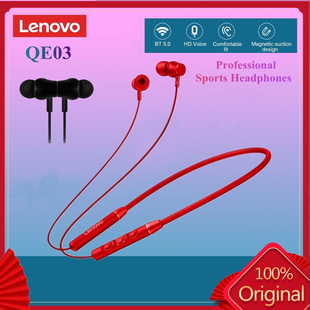 Tai Nghe Bluetooth 5.0 Superb IPX5 Đeo Cổ Kiểu Thể Thao Lenovo QE03