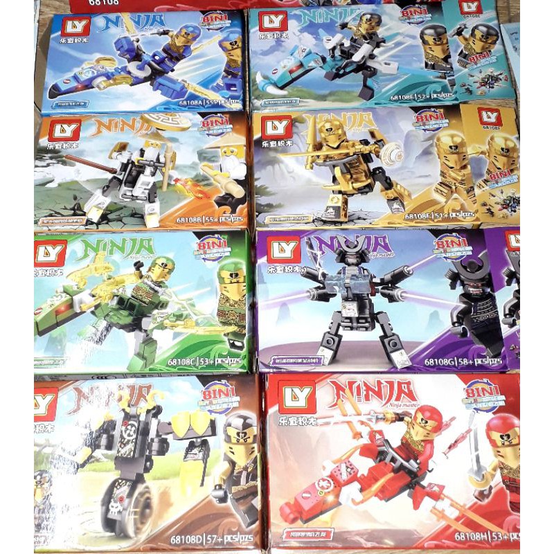 Sét 8 hộp Lắp ráp LegoNinja Phụng Hoàng 3 đầu 68108 có trên 320 chi tiết bằng nhựa rất đẹp